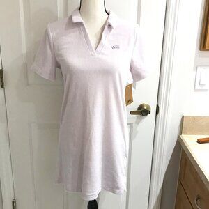 Vans Terry Cloth V Neck Polo Dress in Lilac XS NEW